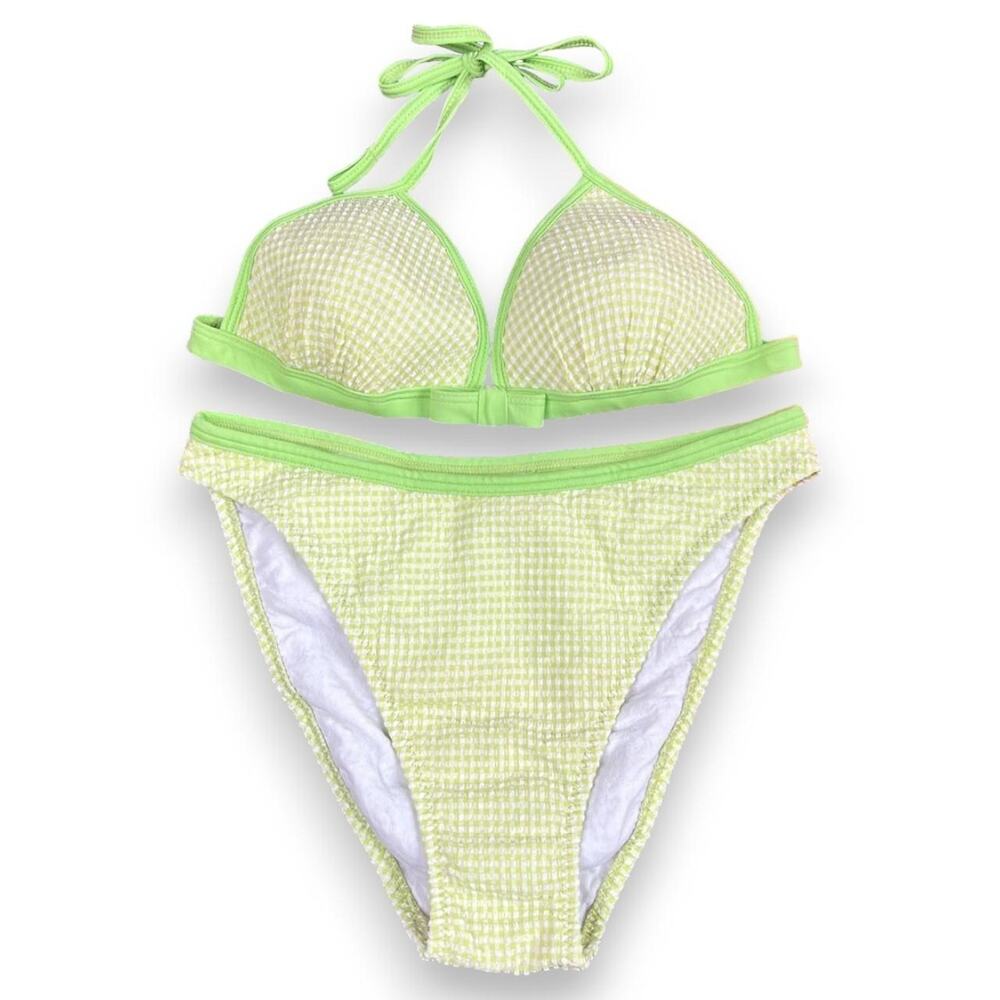 Vintage 1990's deadstock green textured bikini